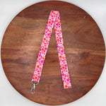 Pink and Orange Floral Lanyard