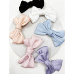 Double Layer Soft Tone Satin Bow Hair Clips