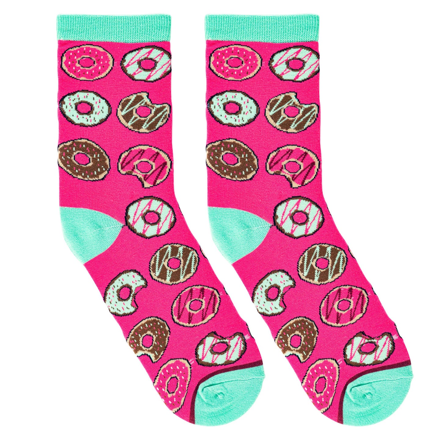Women's Donut Pattern Crew Folded Socks