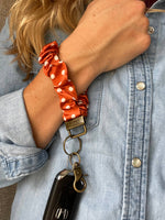 Rust Polka Dot 🧡 Scrunchie Keychain