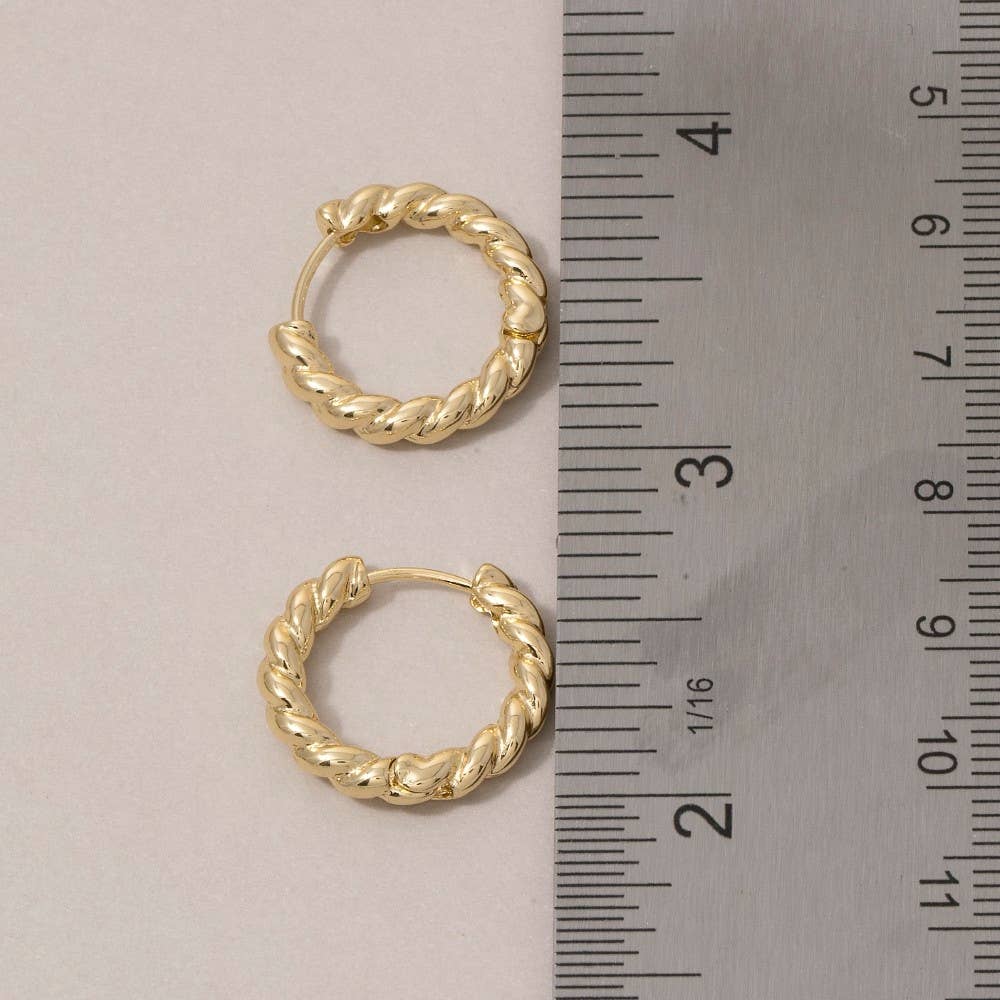 Twisted Rope Mini Huggie Hoop Earrings