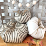 Farmhouse Rustic Fabric Pumpkin Single, Set of 3