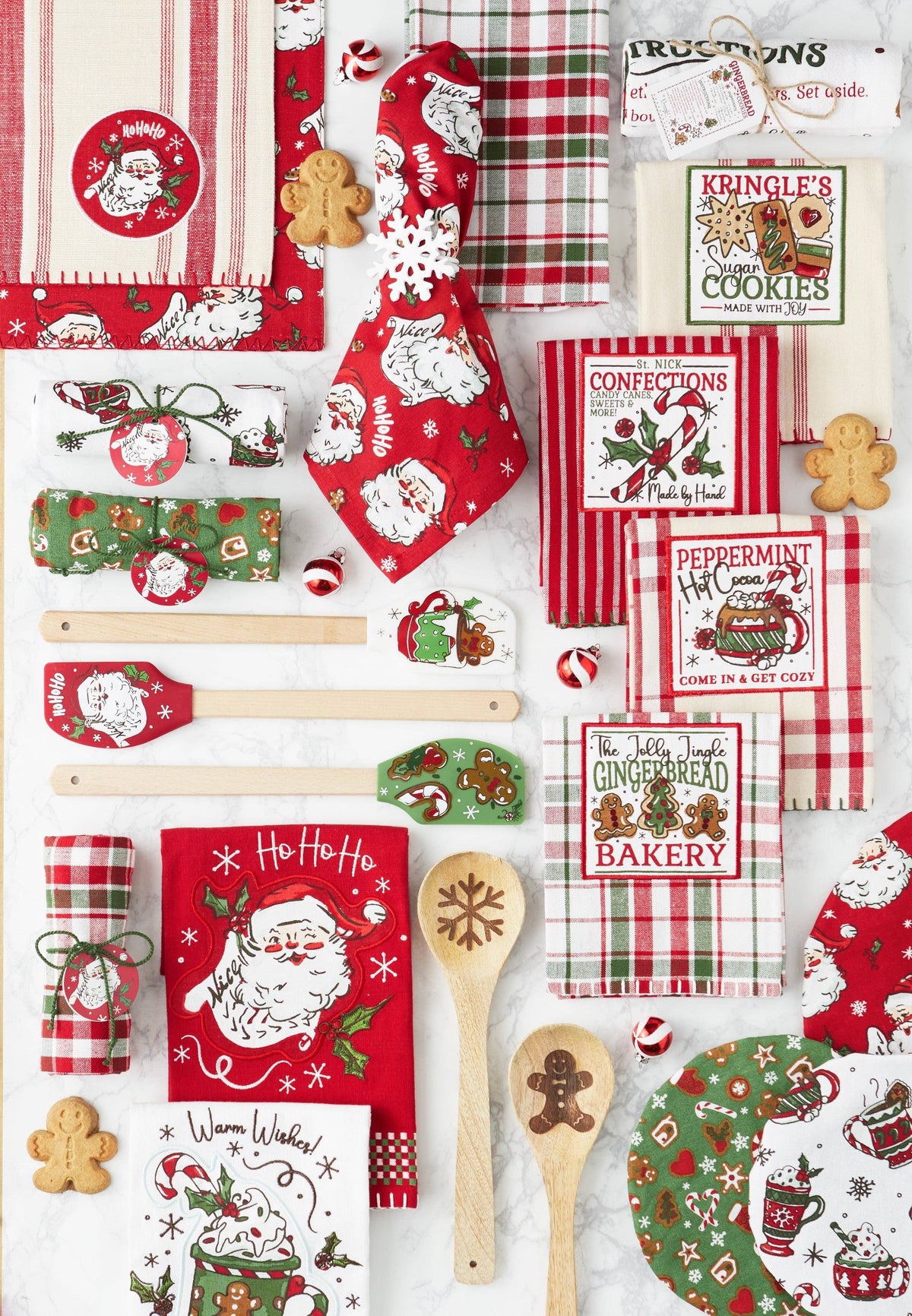 Holly Jolly Cookie Co Embellished Dishtowels Mixed