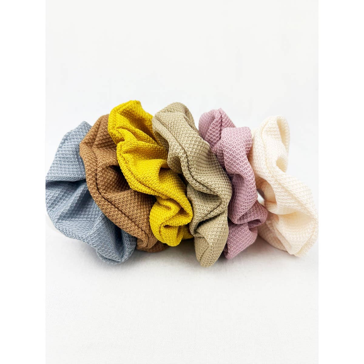 Waffle Textured Soft Scrunchies