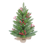 23.62" Christmas Evergreen Tree with Berries