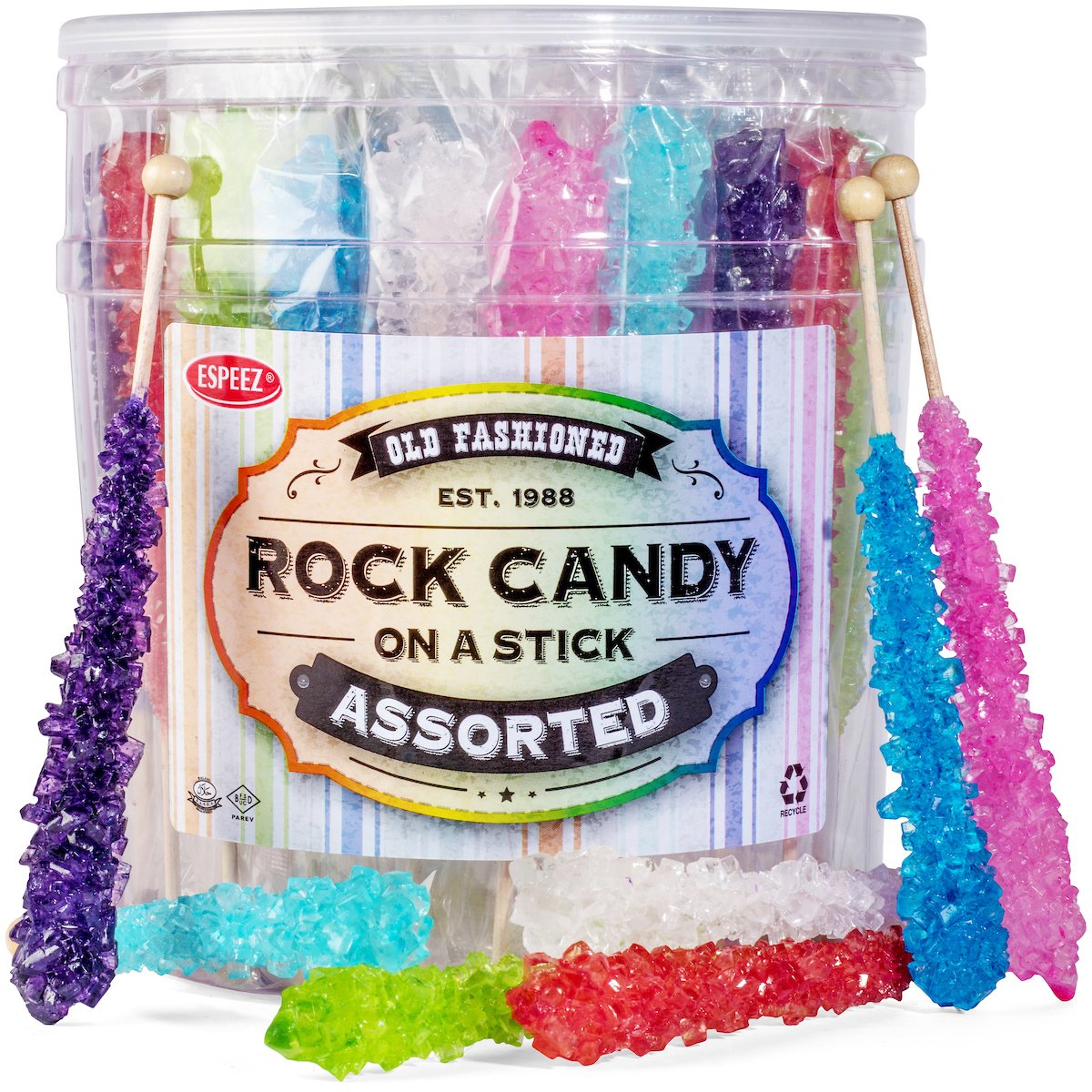 Extra Large Assorted Rock Candy Sticks