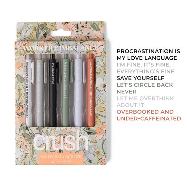 Crush Warmest Regards Quote Pen Set
