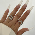 NEW FASHION FIVE-POINTED STAR OPEN ALLOY RING_CWMM3238