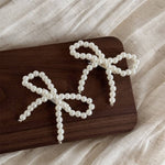PEARL BALL CHAIN BOW HAIR CLIP SET OF 2 40H880