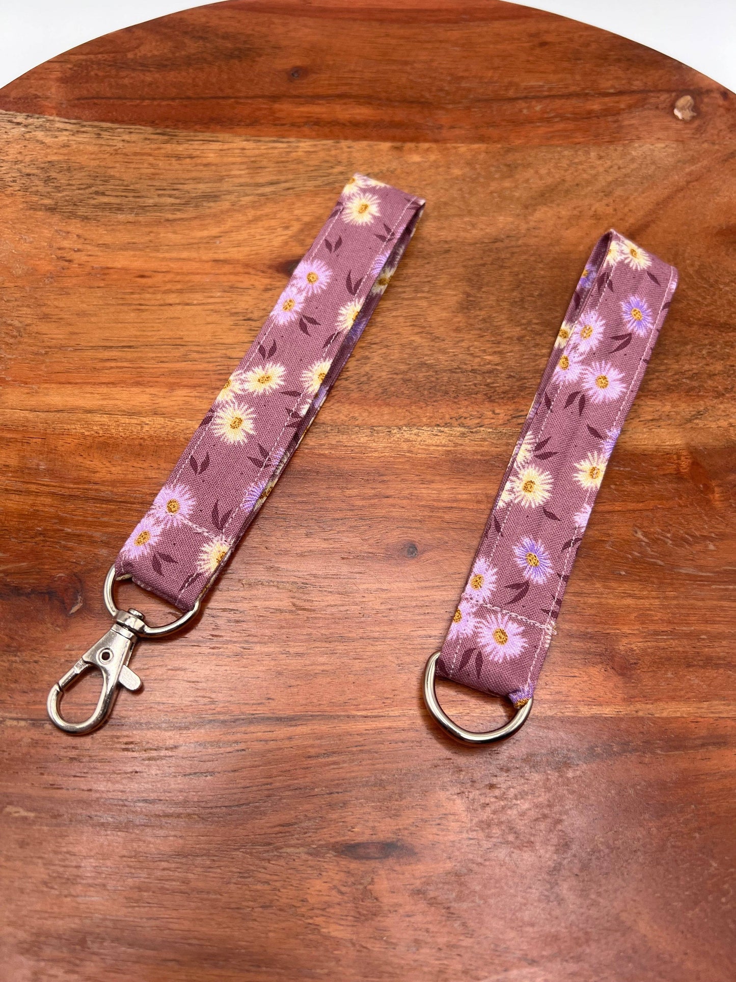 Purple and Yellow Floral Lanyard