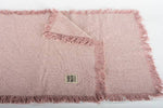 16" x 60" Stone Washed Table Runner With Fringes, Pink