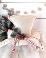 Primitive Frosty Hat Holiday Christmas Decor-Red Natural