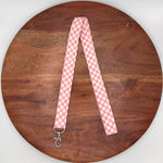 Pink and White Checker Lanyards