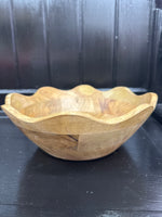Scalloped Wooden Bowl-large