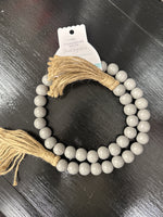 Wood Bead Garland Slate Gray