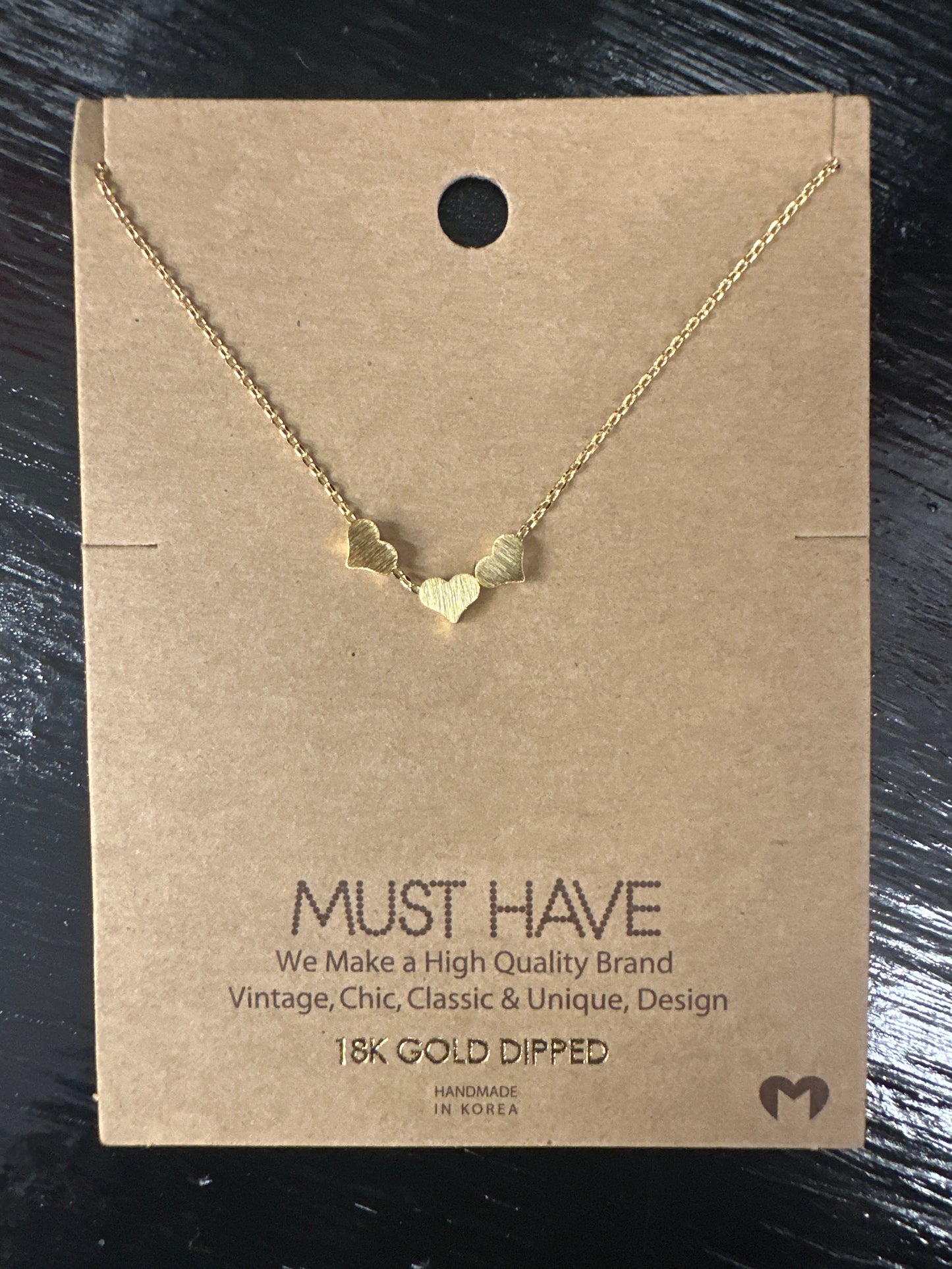 Three Dainty Hearts Necklace