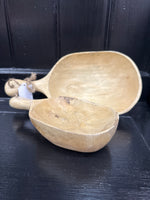 Wooden Bowl w/ Handle, set of 2