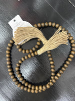 60" Wood Bead Garland Chocolate Brown