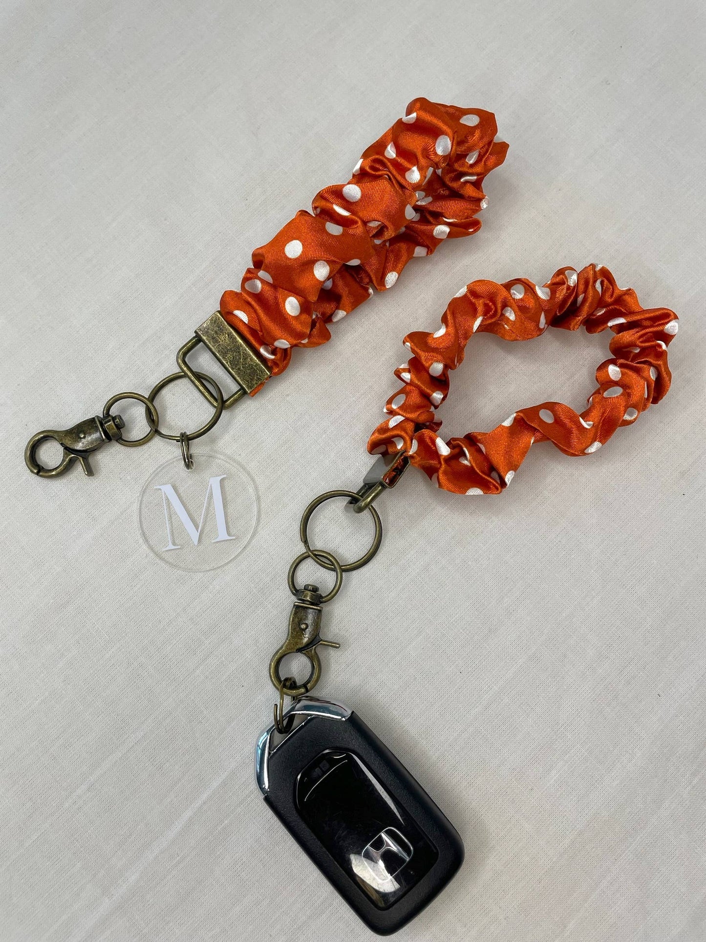 Rust Polka Dot 🧡 Scrunchie Keychain