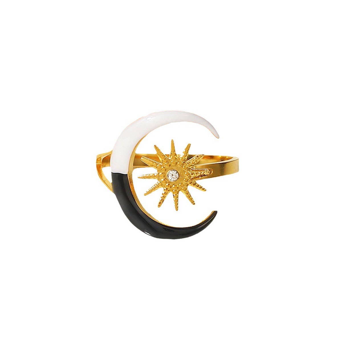 18K GOLD PLATE DRIPPING MOON STAR RINGS_CWAJE0626