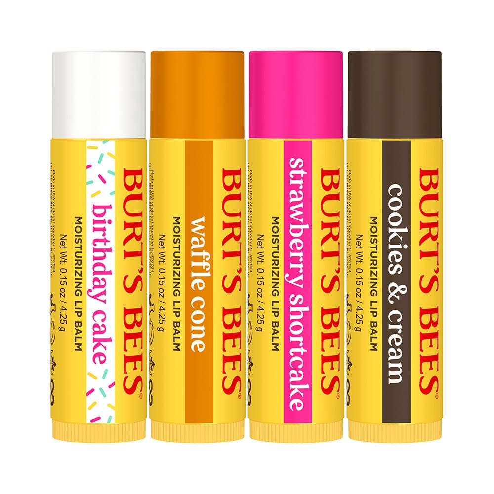 Beeswax Lip Balms, 4 Pack in Blister Box