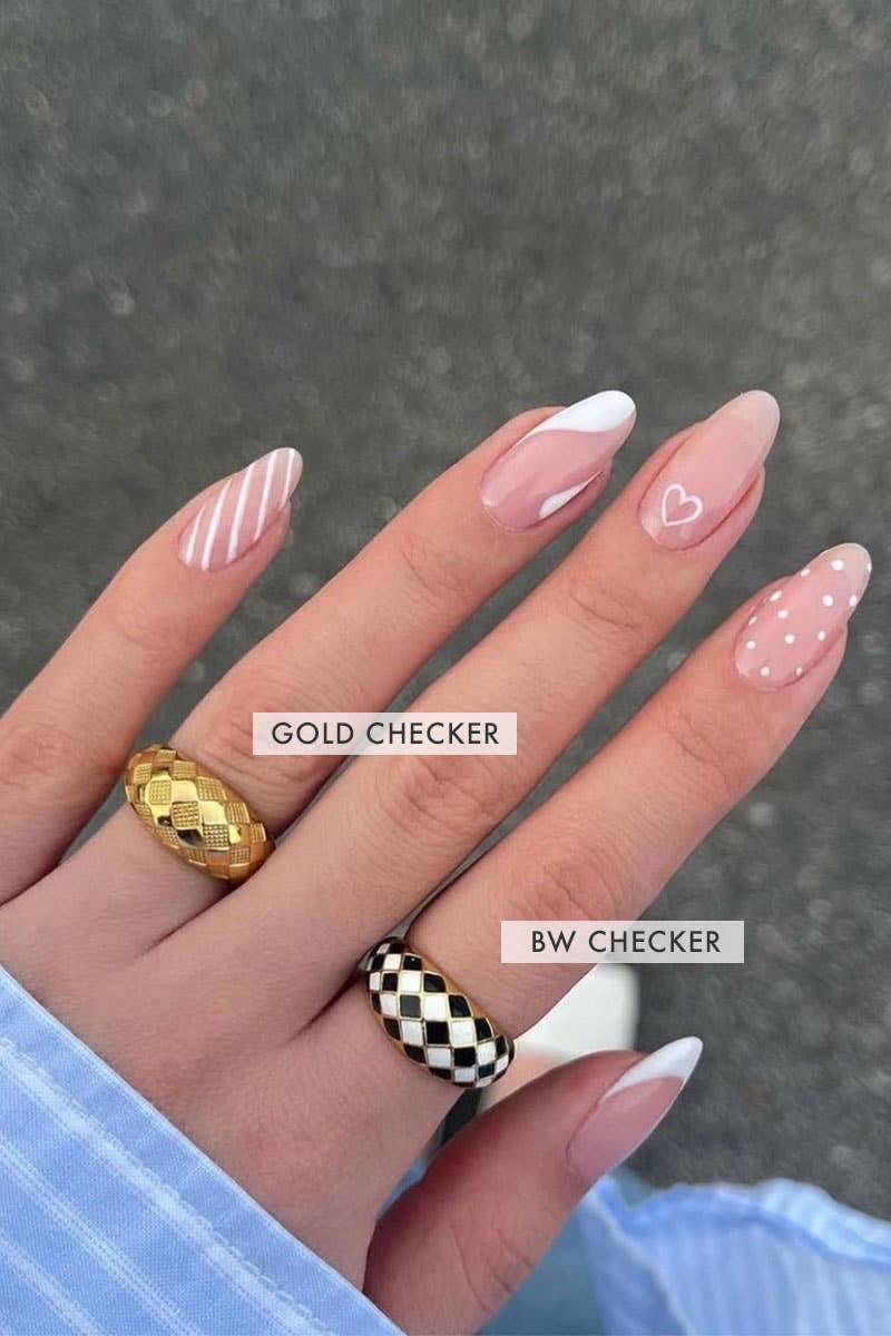 18K Plated Checker Ring