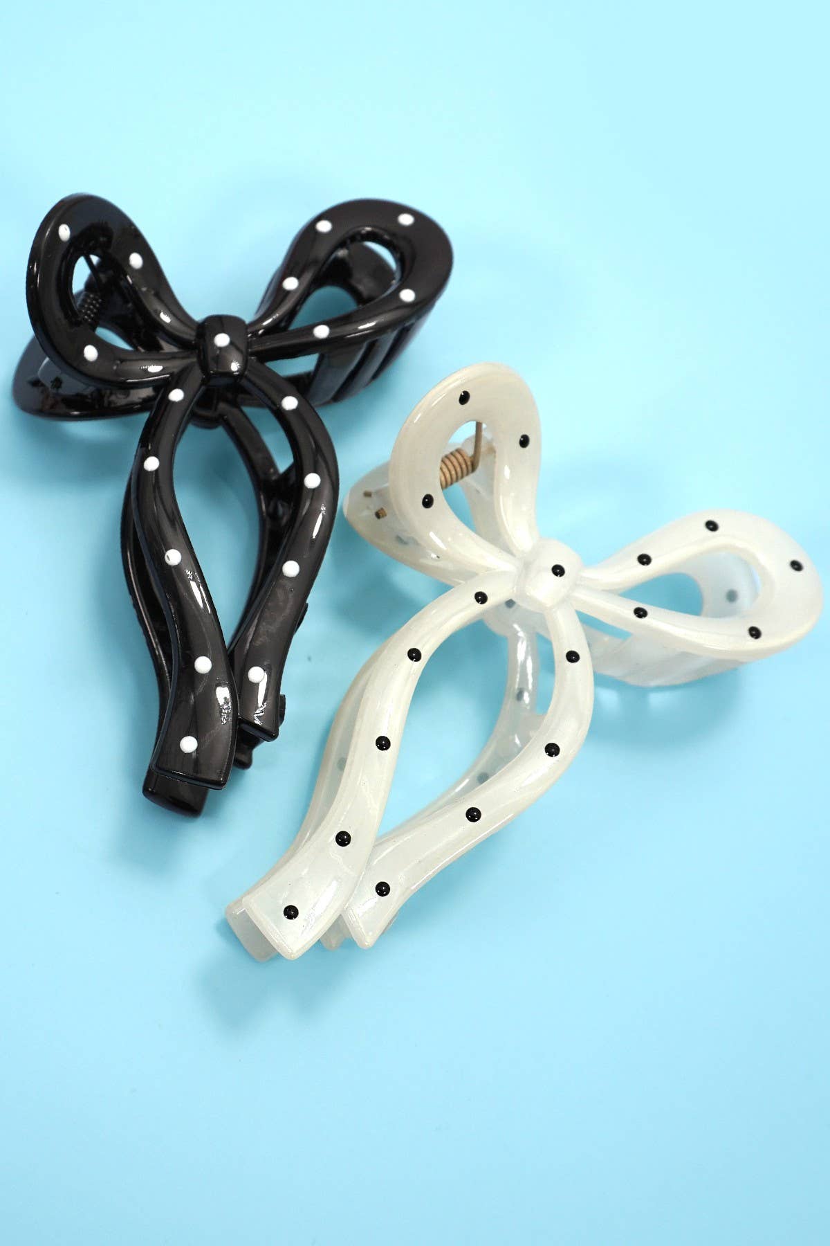Polka Dot Bow Hair Claw Clips | 40H1094
