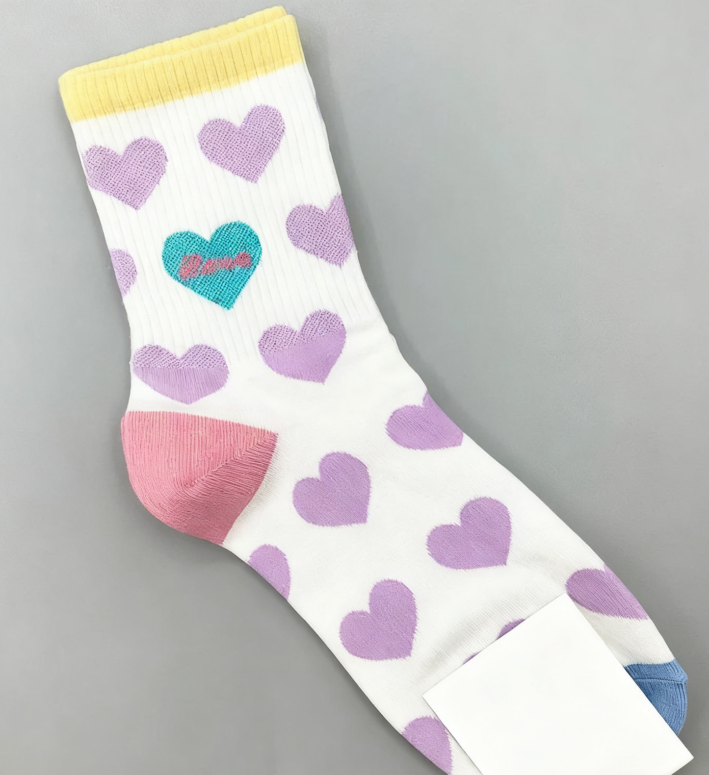 Texlina Women’s Cotton socks With Hearts and stripe patterns