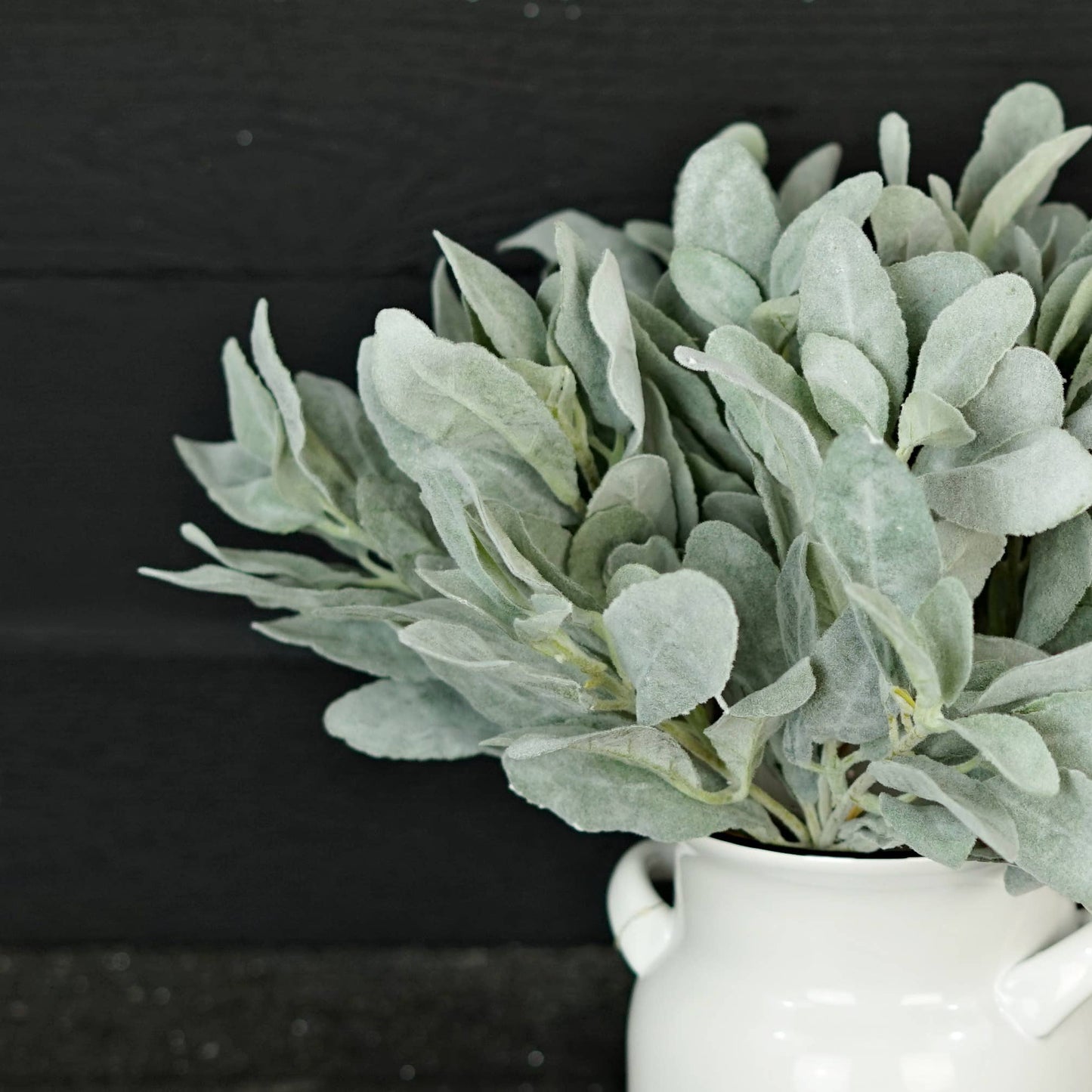 ISB79303- 14in Flocked Lamb Ear Leaves Bush