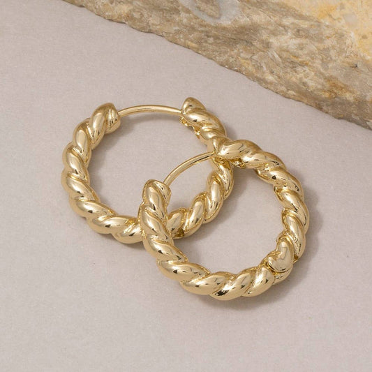 Twisted Rope Mini Huggie Hoop Earrings