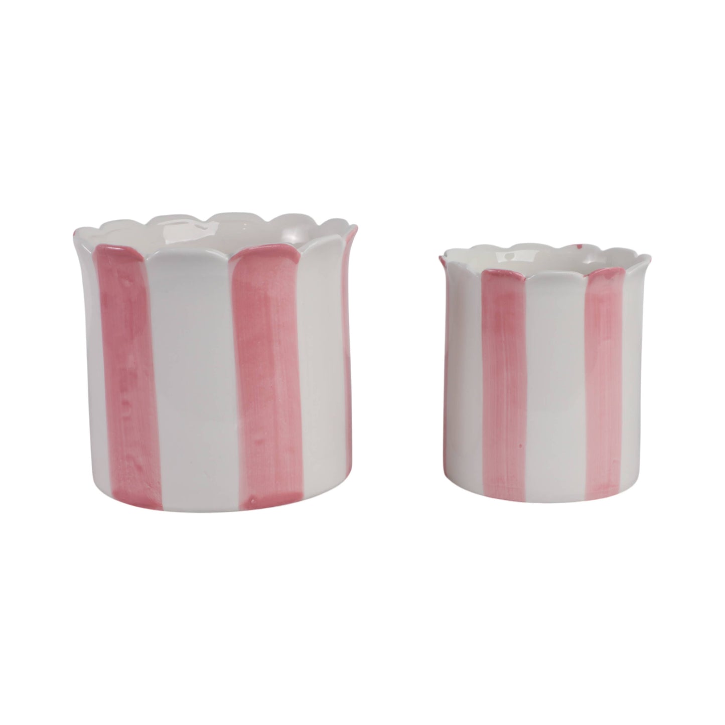 Pink Ceramic Striped Scallop, 6/8 in.