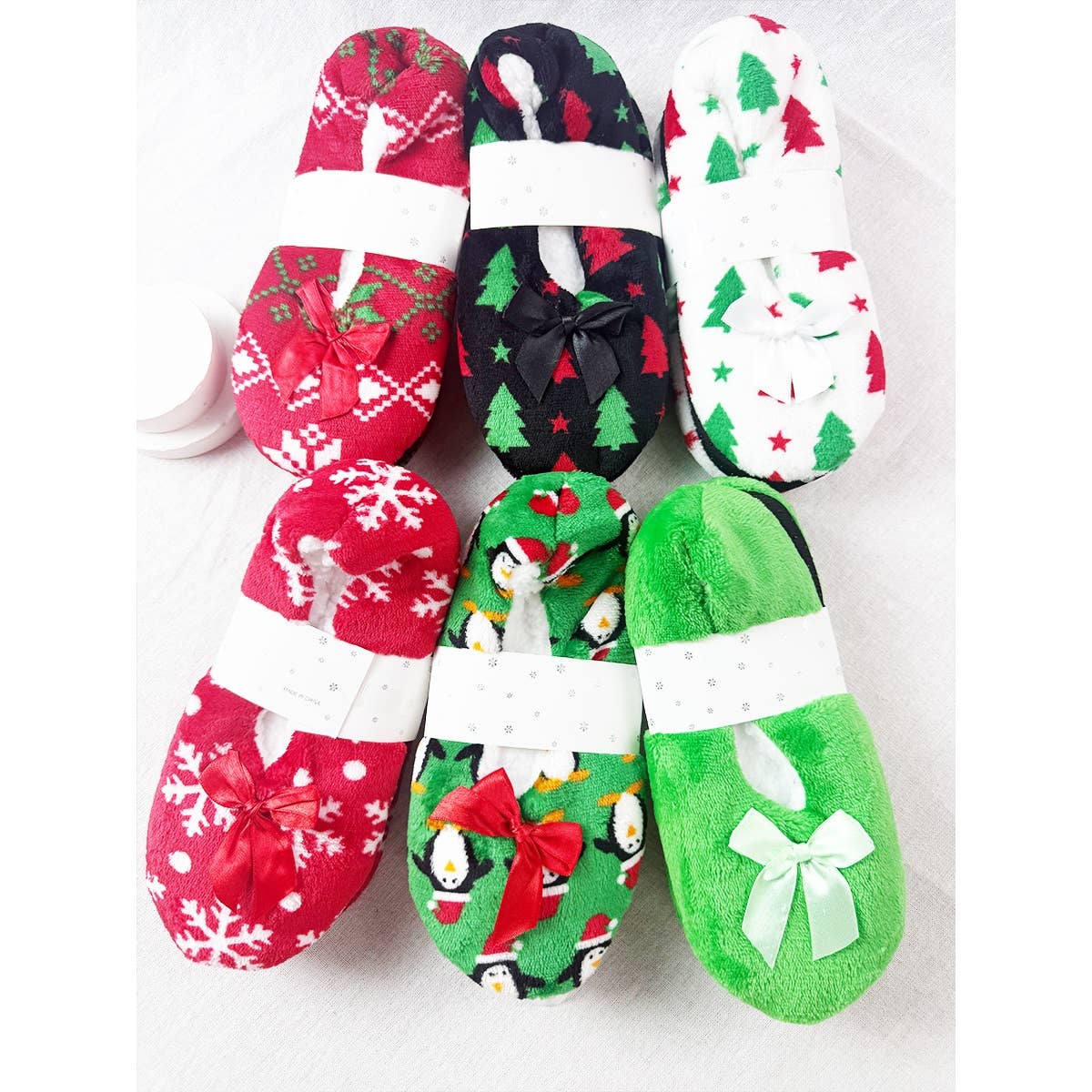 Adult Christmas Theme Fuzzy Slippers