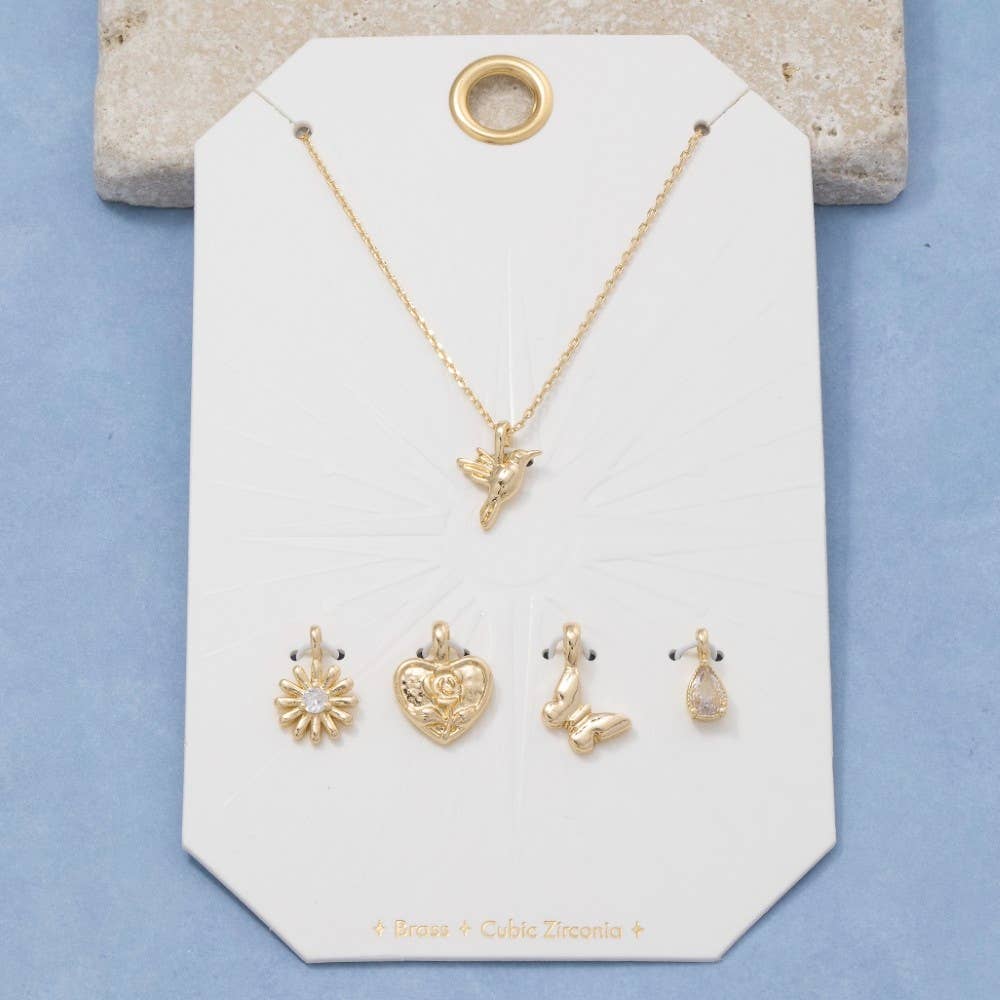 Assorted Interchangeable Charms Pendant Necklace