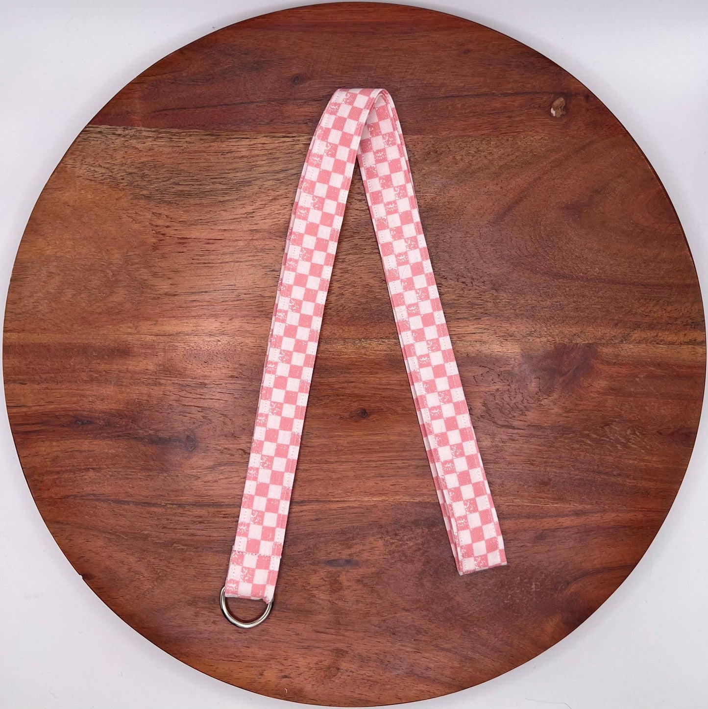 Pink and White Checker Lanyards