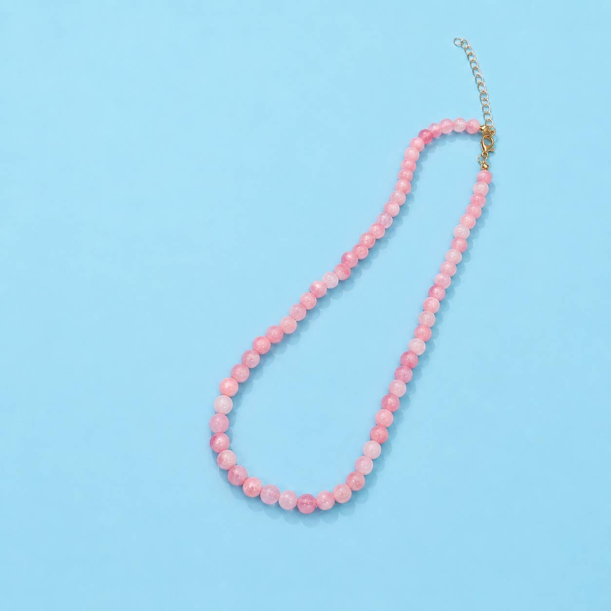 NATURAL AGATE GLASS SEMI PRECIOUS BEAD NECKLACE | 40NK9754
