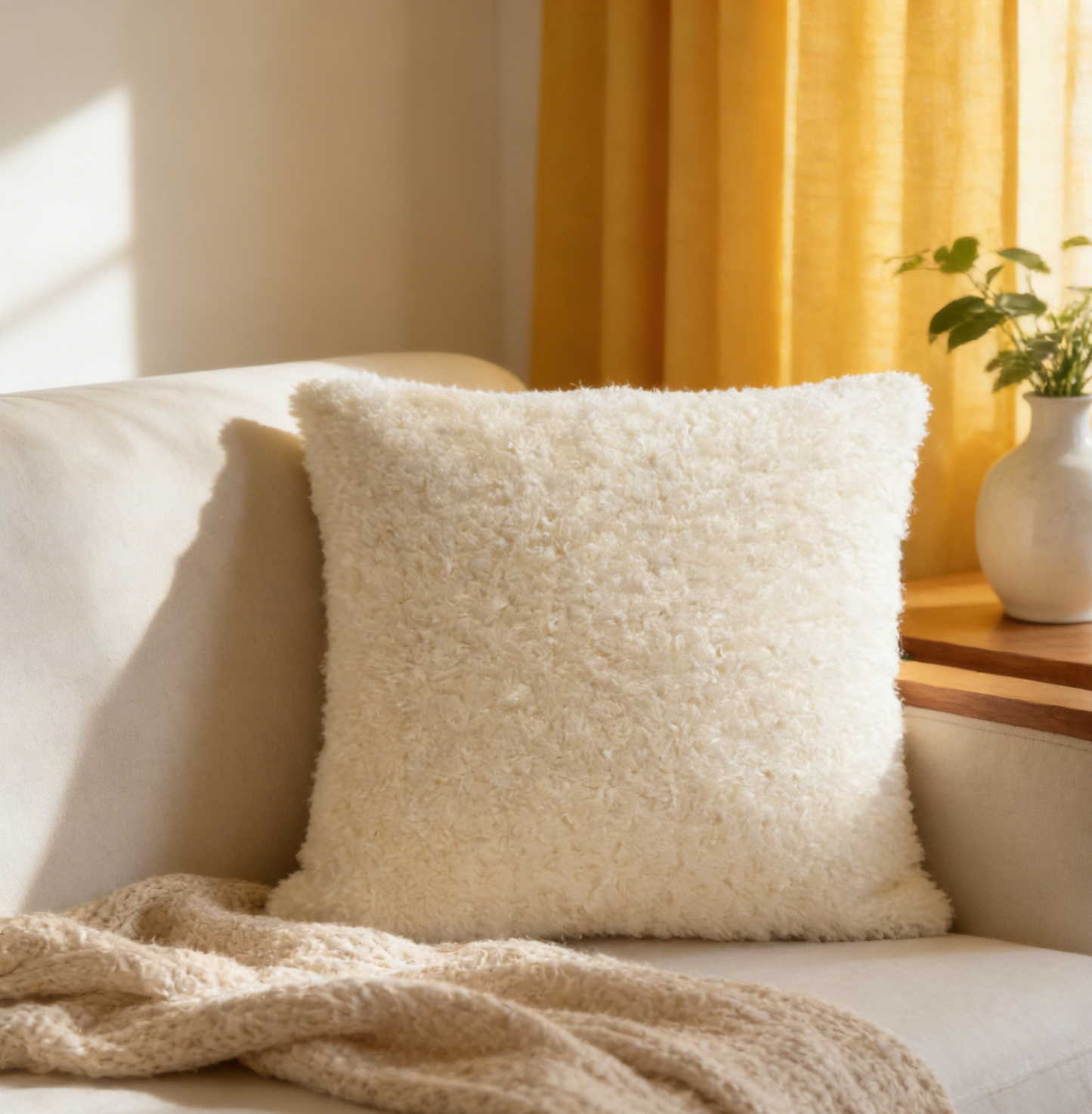 Texlina Holiday Decor Cozy Teddy Throw Pillow brown 18"x18"