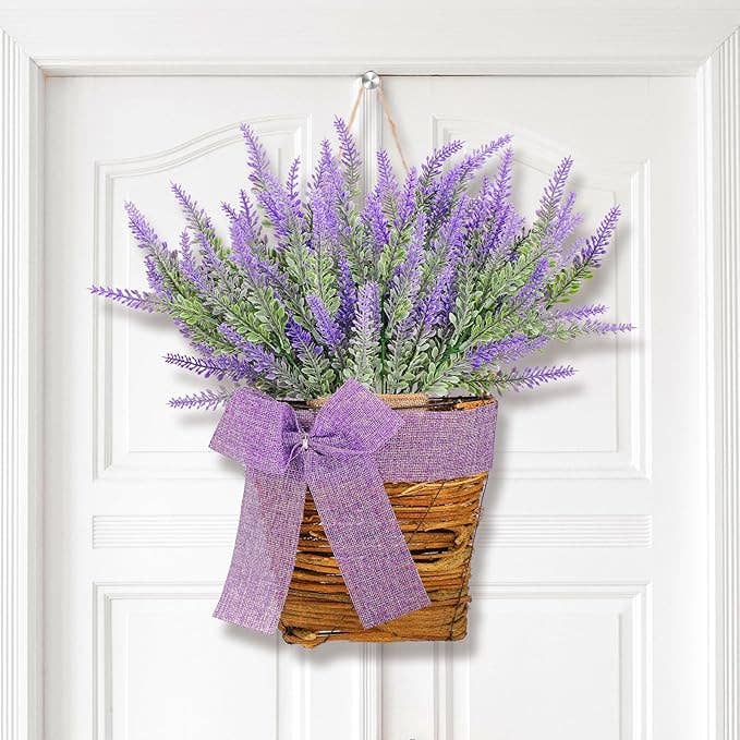 Lavender Hanging Basket - Front Door Wreath