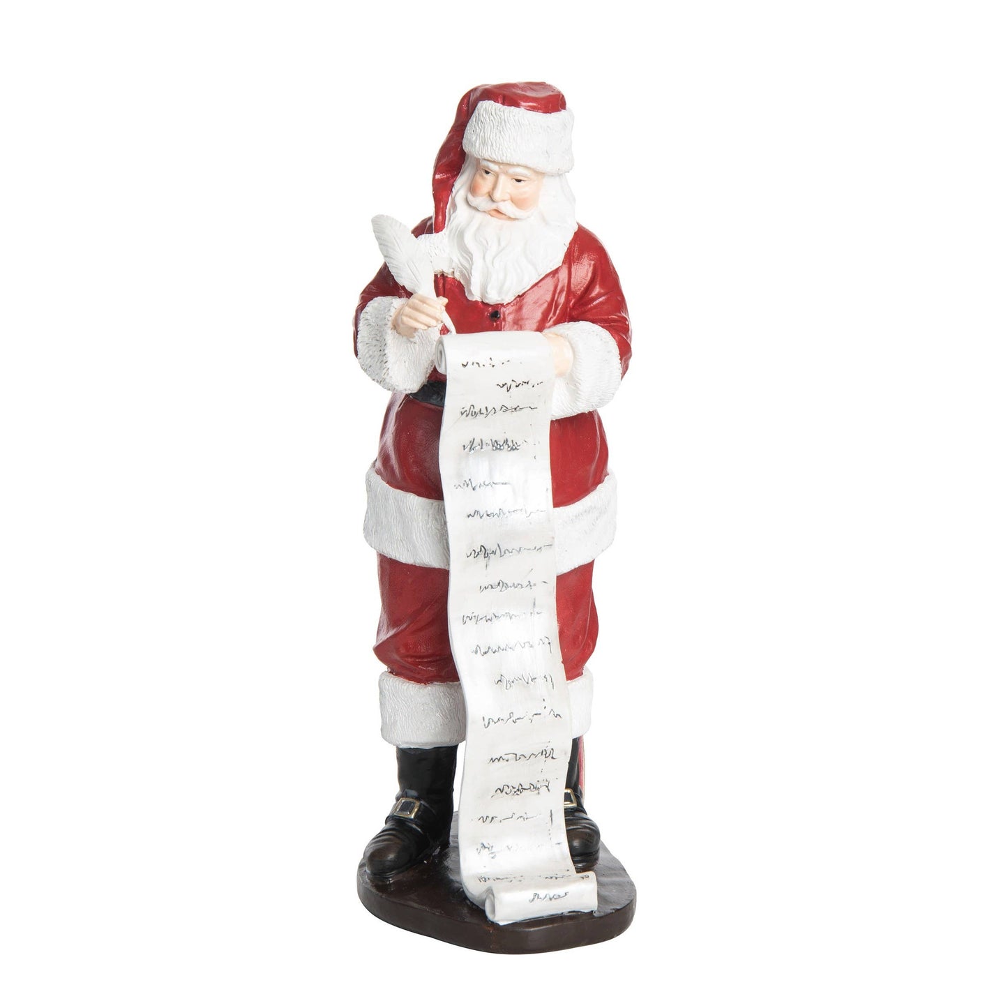 Resin 14.75 in. Christmas Santa with List Decor