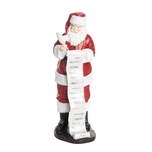 Resin 14.75 in. Christmas Santa with List Decor