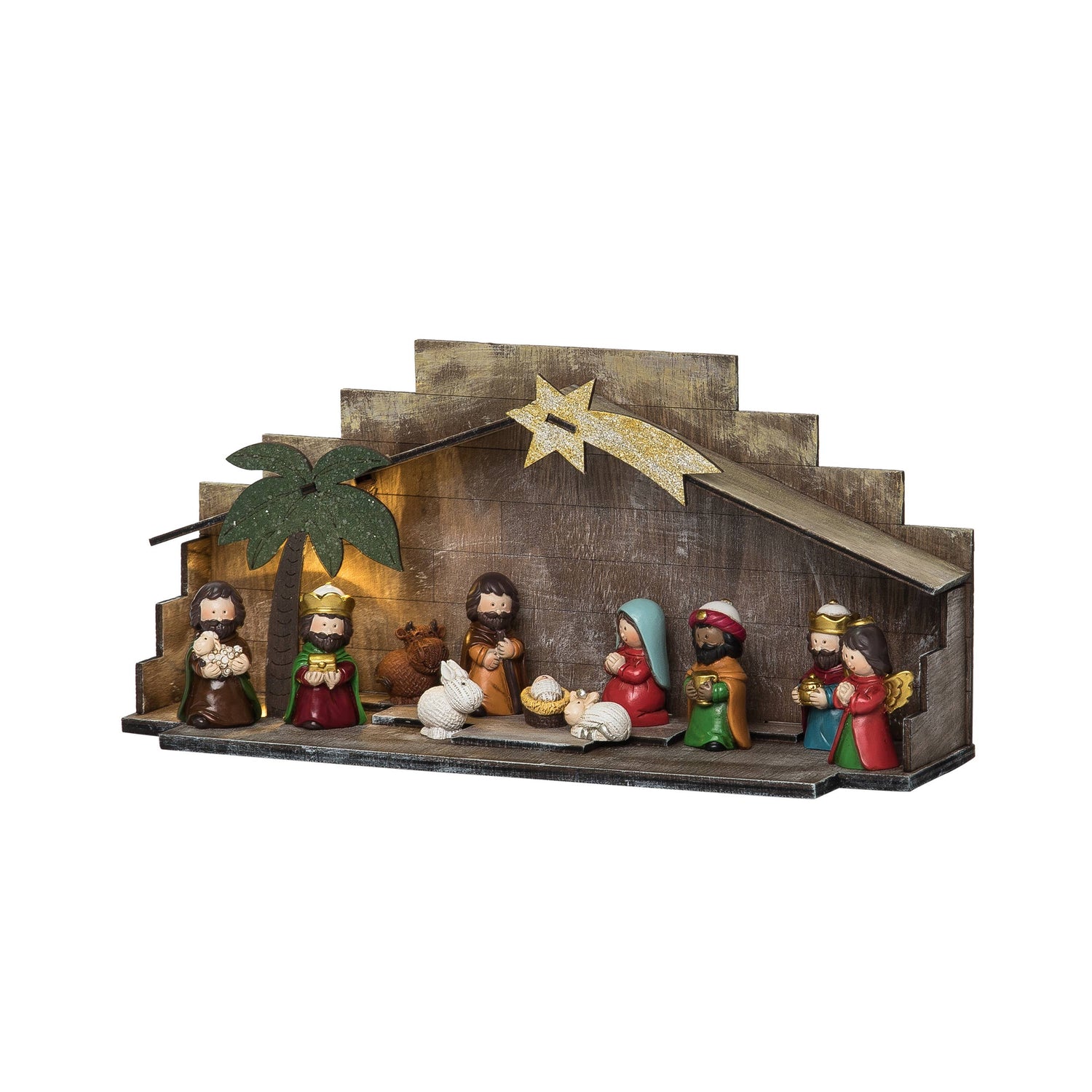 10.25" Light Up Children Nativity Figurines Set 12