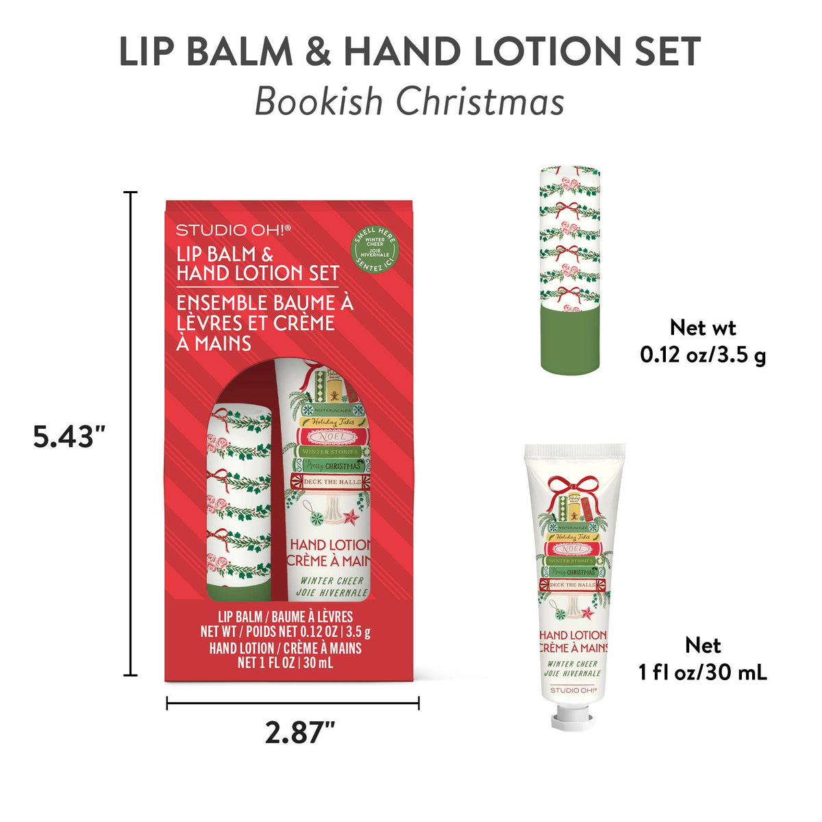 Bookish Christmas Lip Balm & Hand Lotion Set