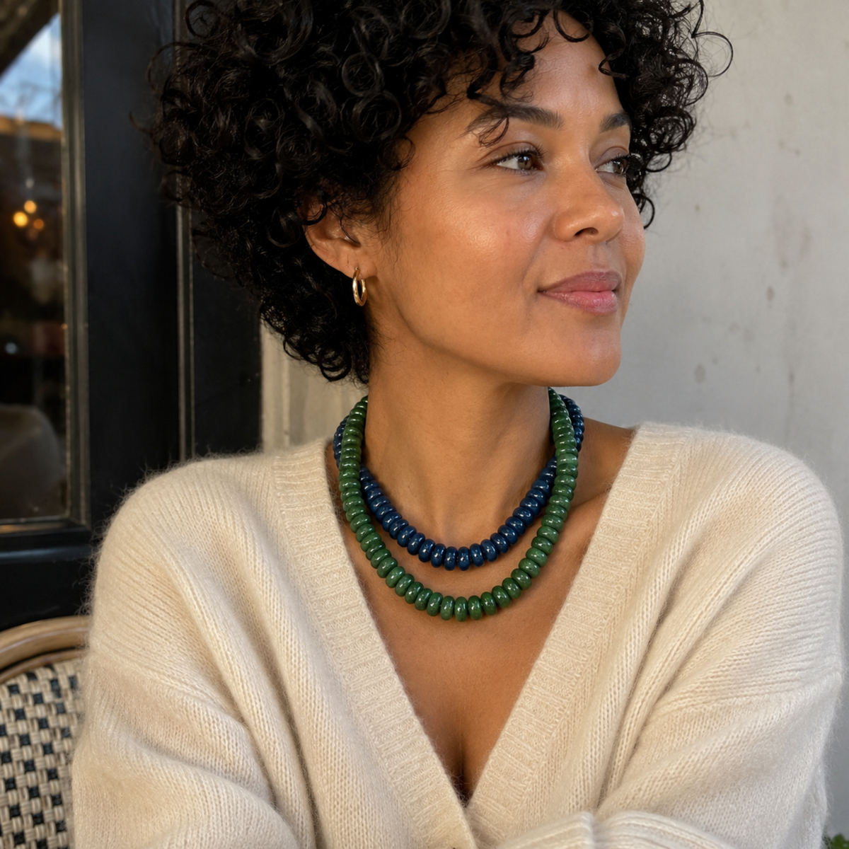 Ellison+Young Modern Resin Beaded Statement Necklace