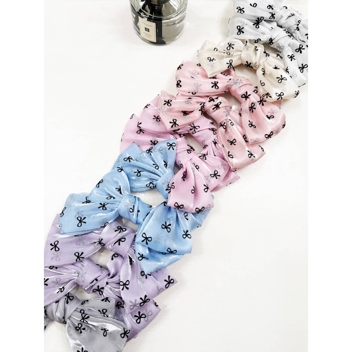Double Layer Soft Tone Organza Bow Alligator Clips