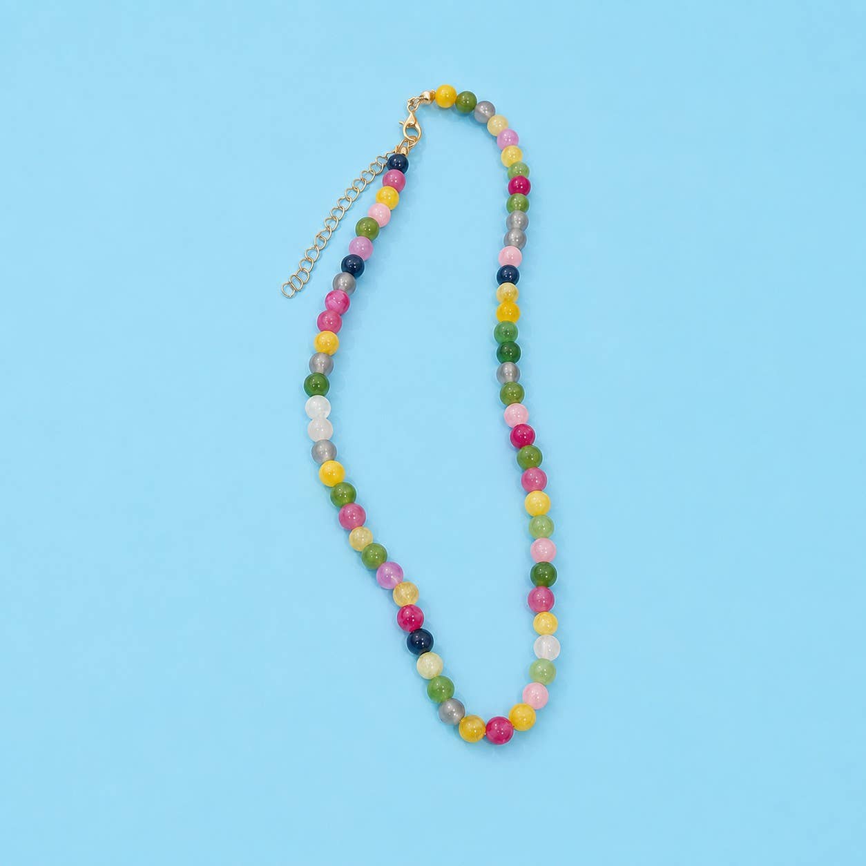 NATURAL AGATE GLASS SEMI PRECIOUS BEAD NECKLACE | 40NK9754
