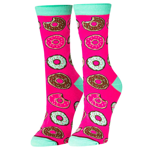 Women's Donut Pattern Crew Folded Socks