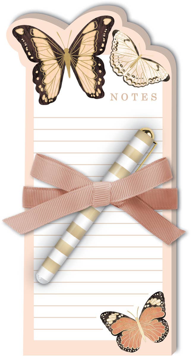 BOHO BUTTERFLIES DIE CUT LISTPAD WITH PEN