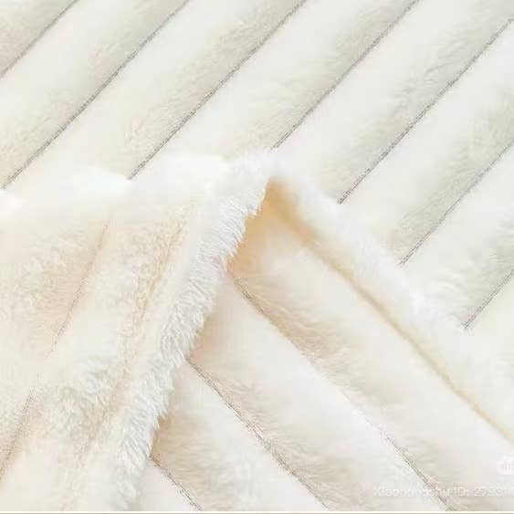 Stripe Fleece Throw – Ultra Plush Ribbed Blanket with 1.6" Wide Channel Texture