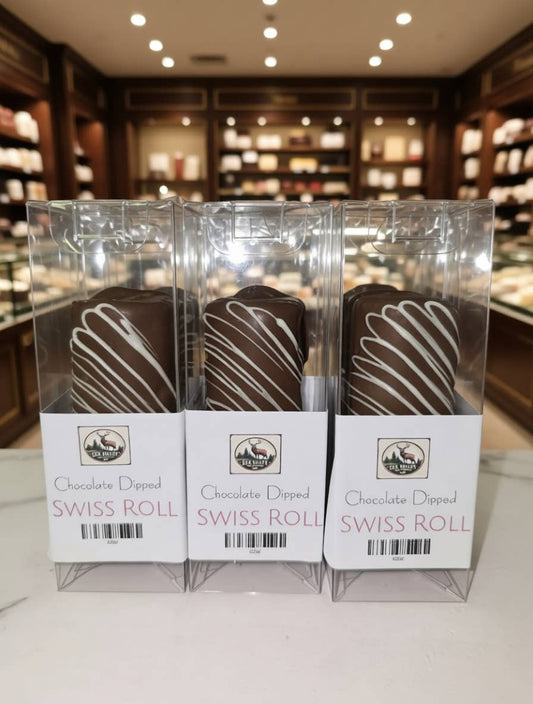 Chocolate Dipped Giant Swiss Roll