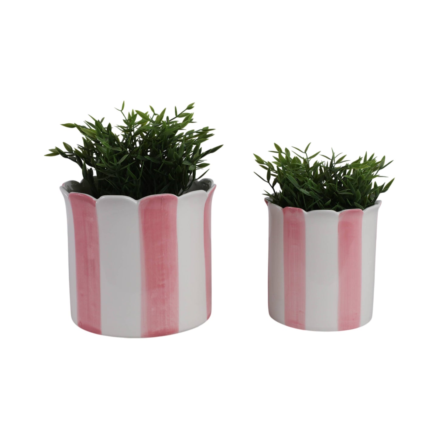 Pink Ceramic Striped Scallop, 6/8 in.