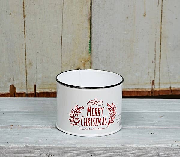 M11125- 4.75Dx3.5H Round Bucket-Merry Xmas